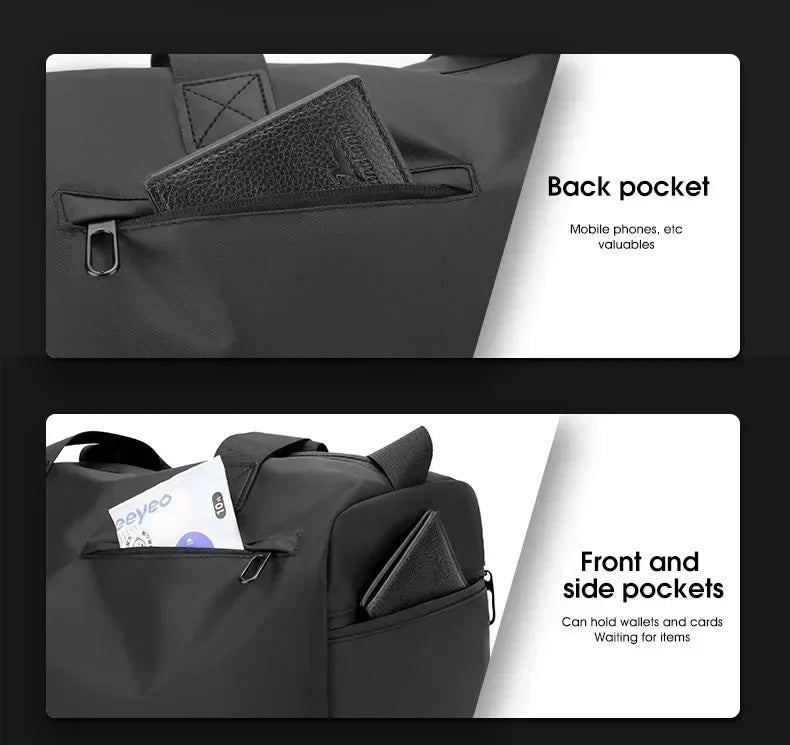 Bolsas de viagem Oxford de grande capacidade com zíper - Zipper Large Capacity Oxford Travel Bags Solid Fitness Bags Thickened Fabric High Capacity Waterproof Luggage Sports Bags