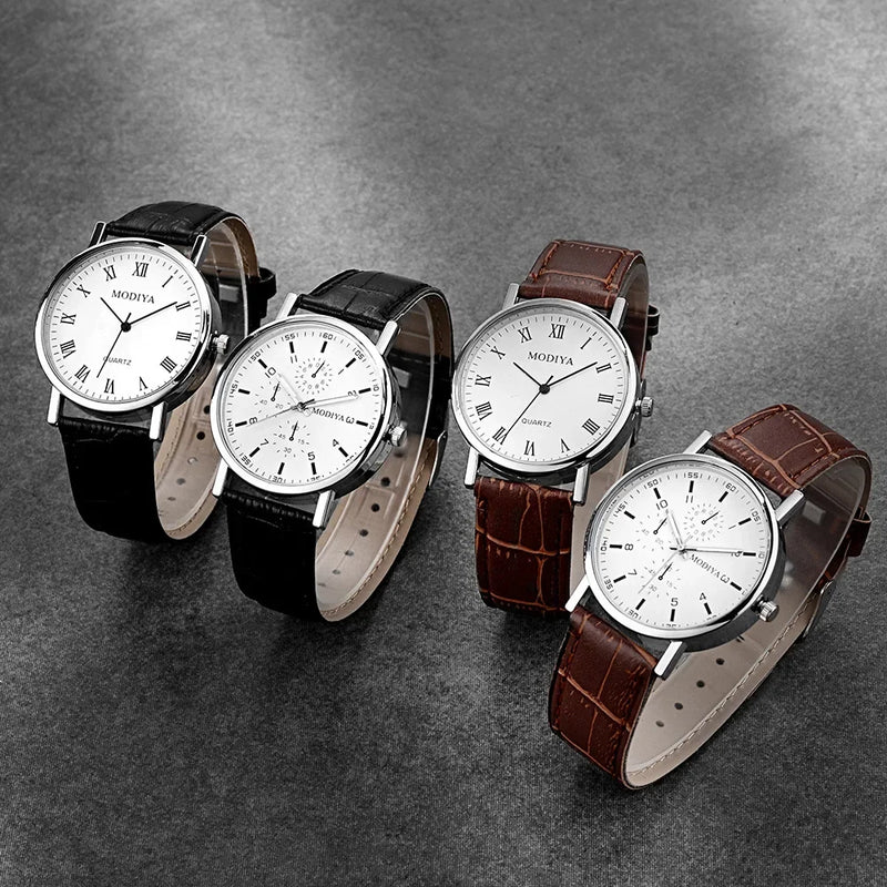 Relógios masculinos Relógio de pulso empresarial - Men Watches Business Wrist Watch Luxury Leather Strap Analog Watches Quartz Wristwatches Clock Men Women Casual Simple Watch