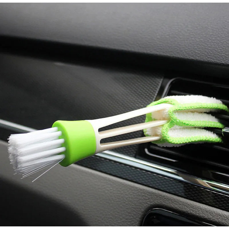 Espanador 2 em 1 para o carro - Car Air-Conditioner Outlet Cleaning Tool Multi-purpose Dust Brush Car Interior Multi-purpose Brush Car Grille Cleaner Brush