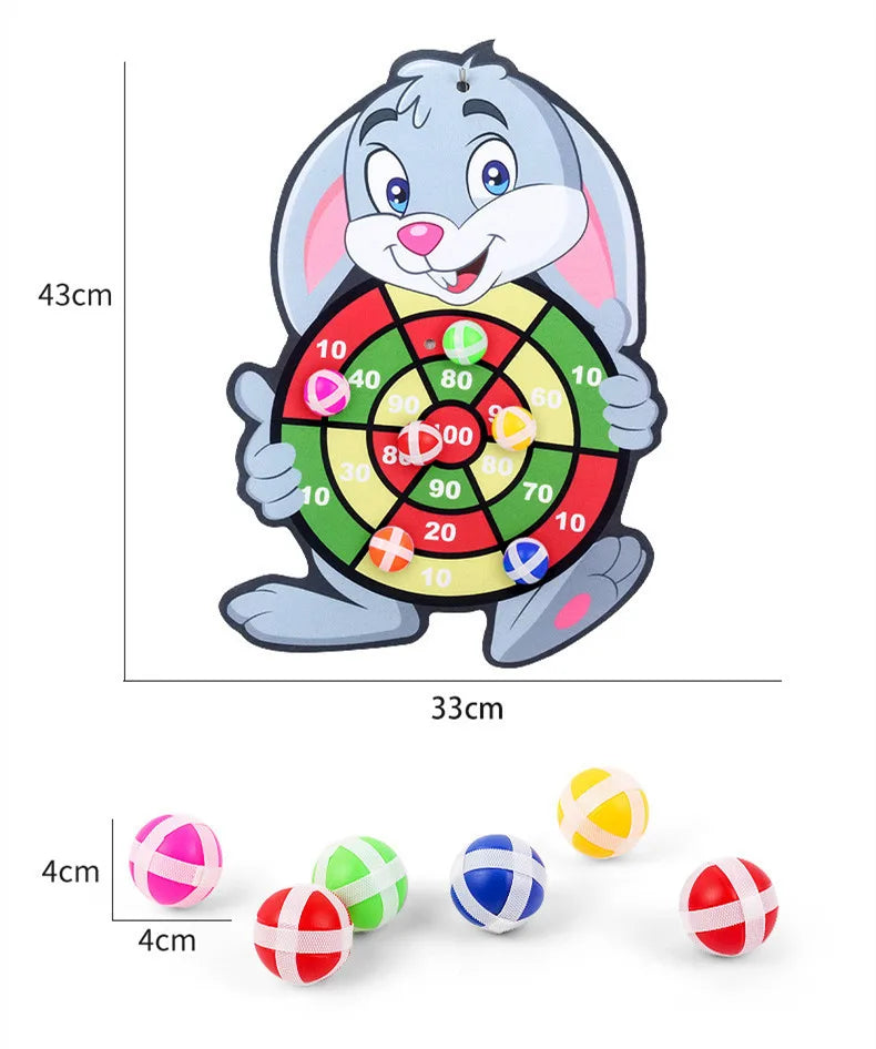 Brinquedos Montessori para crianças de 2 a 4 anos de idade - Child Montessori Toys for Kids 2 to 4 Years Old Cartoon Animal Dart Board Sticky Ball Family Interactive Educational Toys Baby