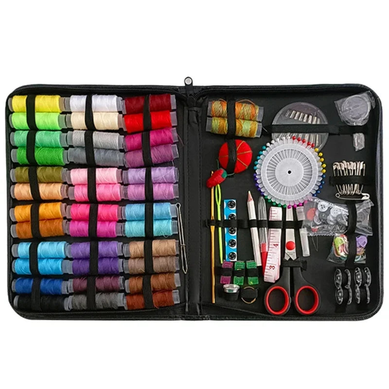 Conjunto de costura Caixa portátil - Sewing Kits DIY Multi-function Portable Sewing Box Set for Hand Quilting Needle Thread Stitching Embroidery Sewing Accessories