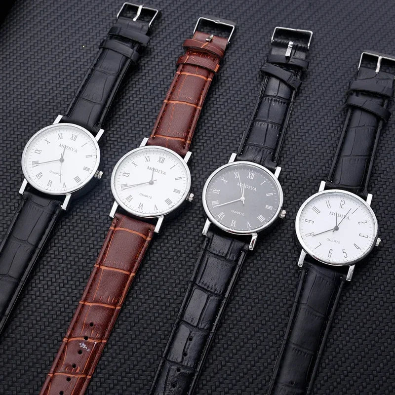 Relógios masculinos Relógio de pulso empresarial - Men Watches Business Wrist Watch Luxury Leather Strap Analog Watches Quartz Wristwatches Clock Men Women Casual Simple Watch