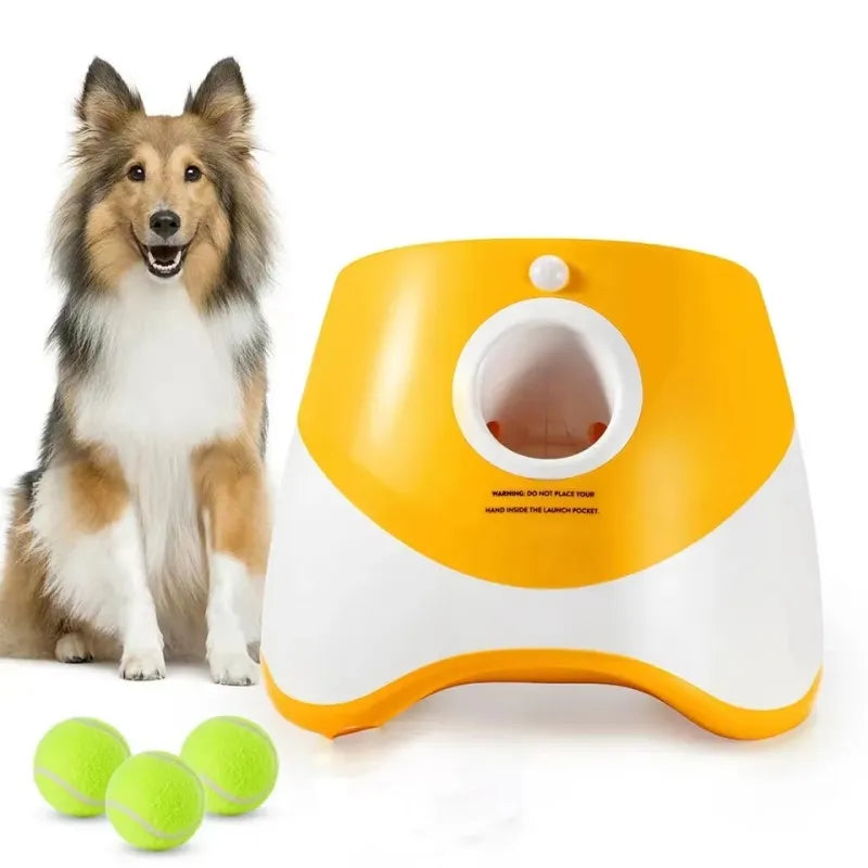 Lançador de bolas para cães, brinquedo automático para cães de estimação, lançamento interativo divertido, catapulta recarregável