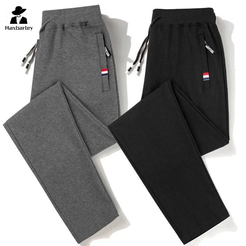 Calças de Moletom Calças de Algodão - Autumn Pants Men Fitness Sportswear Tracksuit Elastic Waist Sweatpants Cotton Trousers Loose Gyms Jogger Track Pants Mens M- 8XL