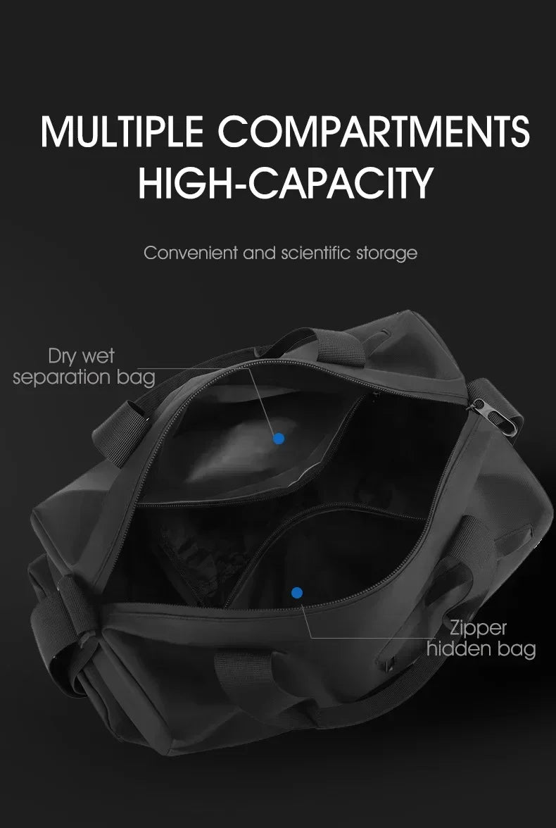 Bolsas de viagem Oxford de grande capacidade com zíper - Zipper Large Capacity Oxford Travel Bags Solid Fitness Bags Thickened Fabric High Capacity Waterproof Luggage Sports Bags