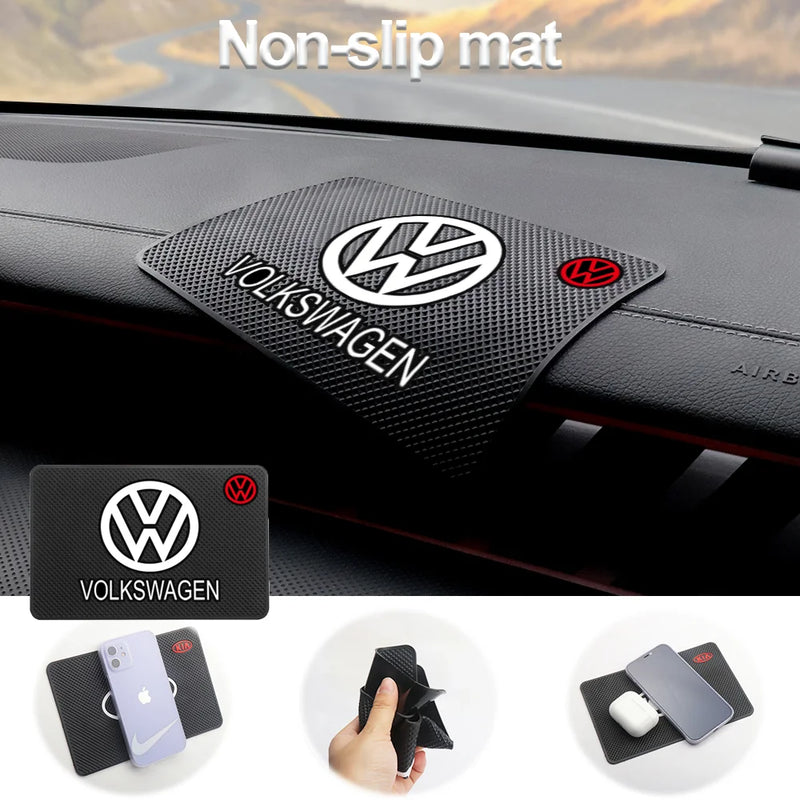 Tapete Suporte de Telefone Antiderrapante Pad Auto Acessórios Para CARRO 1PCS Black Car Dashboard Silicone Non Slip Mat Phone Holder Anti-skid Pad Auto Accessories For Volkswagen POLO passat Tiguan GTI