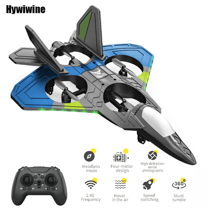 Avião Brinquedos Para Crianças - RC Aircraft Fighter 2.4G 4CH 6-Axis Gyroscope Automatic Balance 360° Rollover EPP RTF Electric RC Glider Airplane Toys For Kids