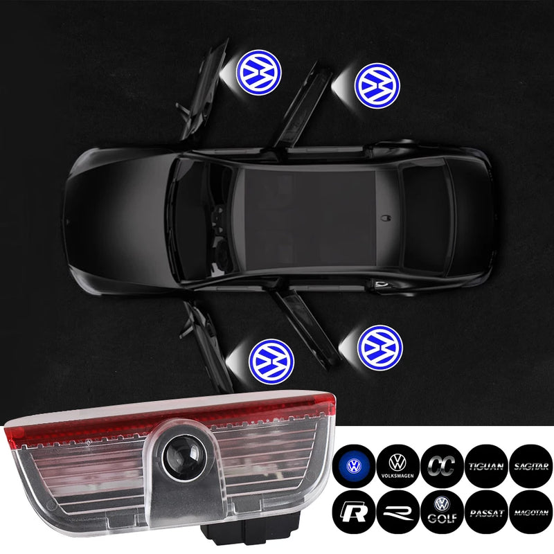 Luz decorativa para porta de carros Volkswagen VW - Volkswagen VW Lavida Touran Caddy Beetle Golf Bora 2PCS Led Car Door Welcome Lamp Wireless Laser Projector Logo Night Light