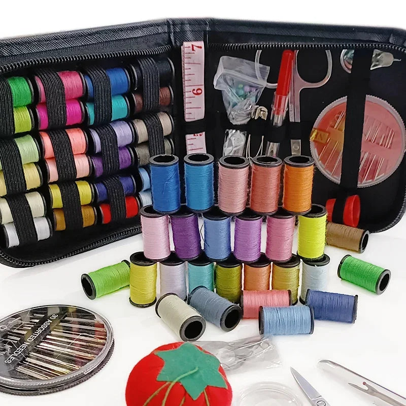 Conjunto de costura Caixa portátil - Sewing Kits DIY Multi-function Portable Sewing Box Set for Hand Quilting Needle Thread Stitching Embroidery Sewing Accessories