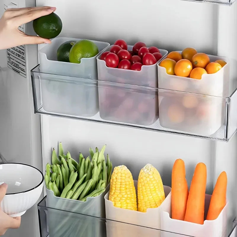 Caixas de armazenamento de geladeira Organizador de alimentos frescos Armazenamento a frio Caixas de recipientes para alimentos e especiarias de frutas Caixas de cozinha para casa