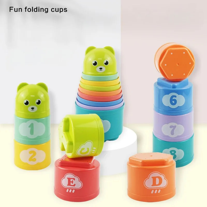 Brinquedo Jogo de Empilhar. Educação Infantil. Quebra-cabeçaKid Brain Response Battle Fold Cup Hand Speed Competition Fold Cup Child Stack Game Early Education Puzzle Train Board Games Toy