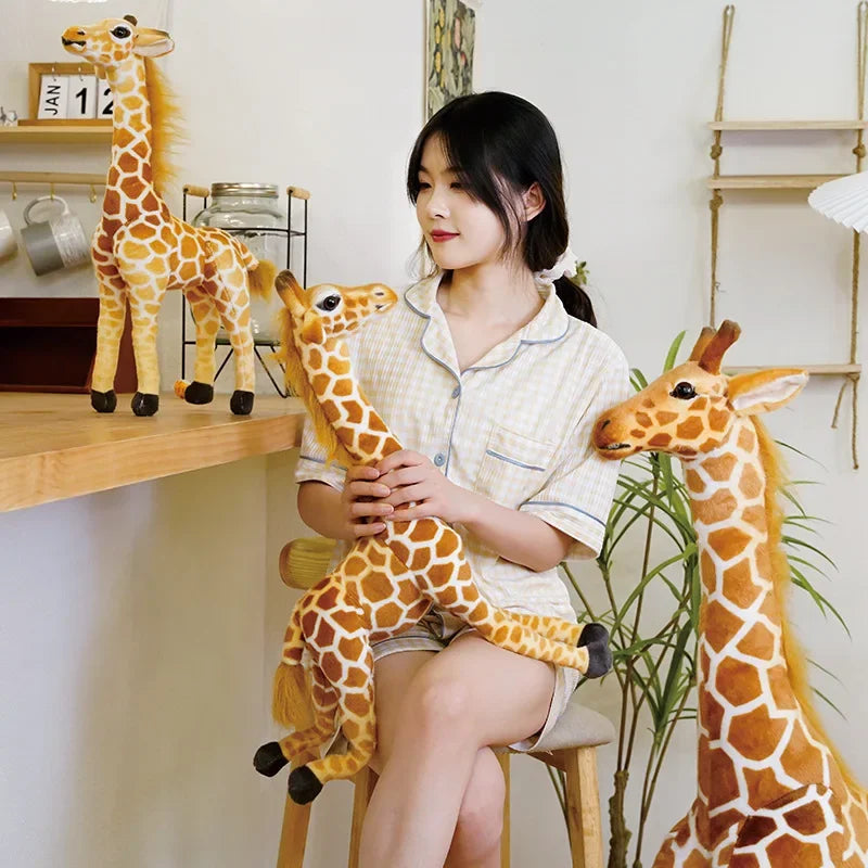 30-80cm Simulation Giraffe Plus Toys Stuffed Animal Dolls Children's Christmas Gift Giraffe Birthday Room Decor Doll Kids Gifts