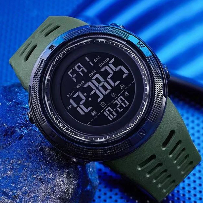 Relógio de pulso esportivo militar masculino multifuncional - YIKAZE Y01 Military Men Sports Wristwatch Multifunction Men's Digital Watches Waterproof Clock Student Electronic Watch for man