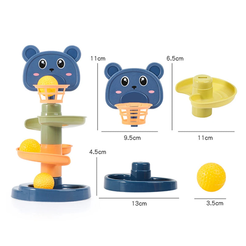 Brinquedo para Criatividade - Baby Toys Rolling Ball Pile Tower Early Educational Toy For Babies Rotating Track Educational Baby Gift Stacking Toy ForChildren